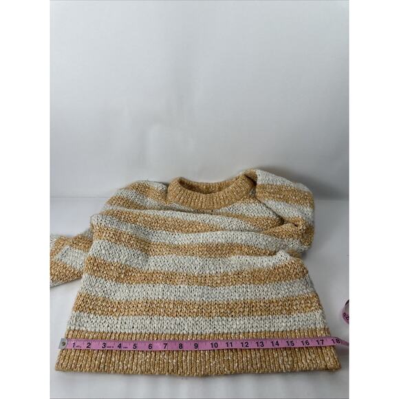 MADEWELL Baez Pullover Sweater Stripe Wool Angora Blend White Orange Size XS - Picture 8 of 8